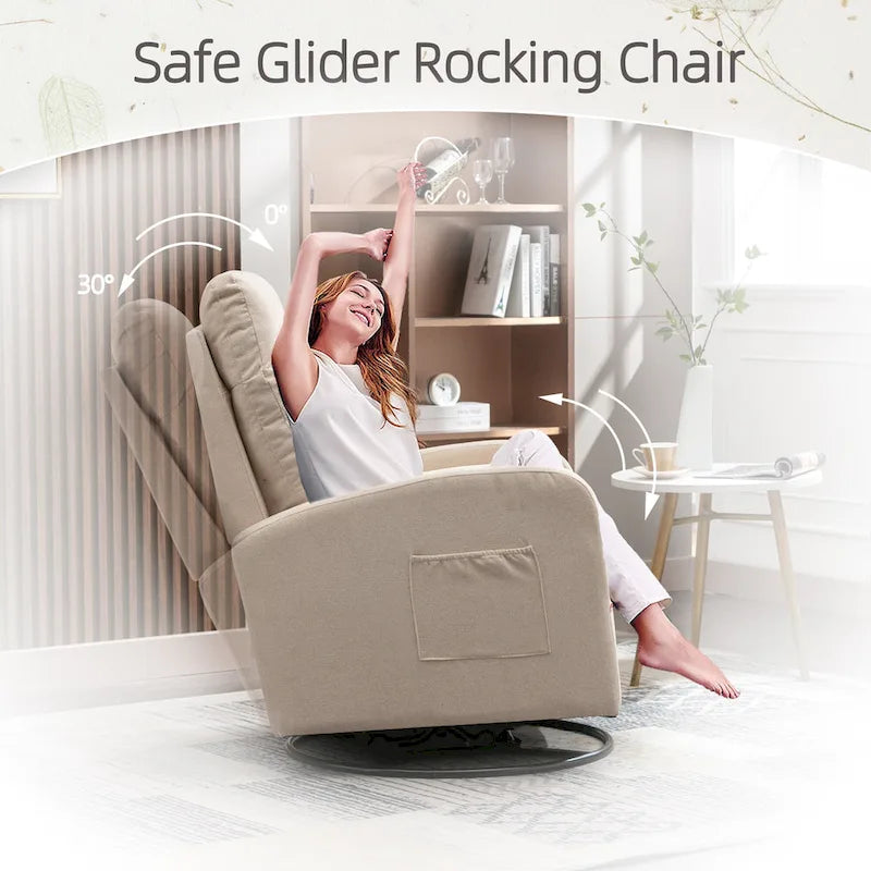 Fauteuil à bascule pivotant et inclinable rembourré
