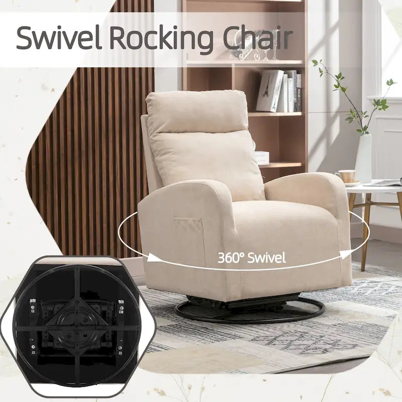 Fauteuil à bascule pivotant et inclinable rembourré