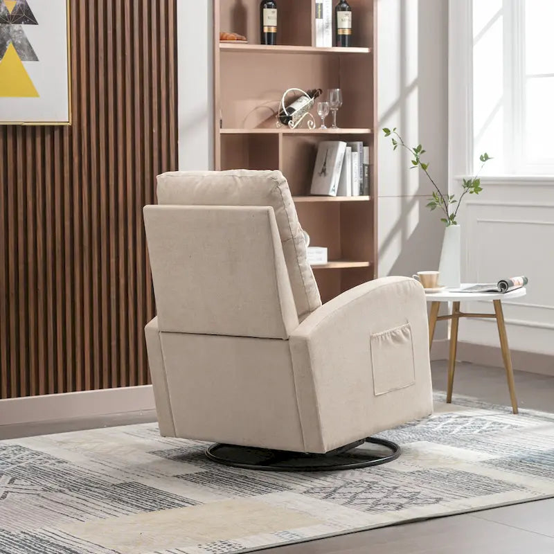 Fauteuil à bascule pivotant et inclinable rembourré