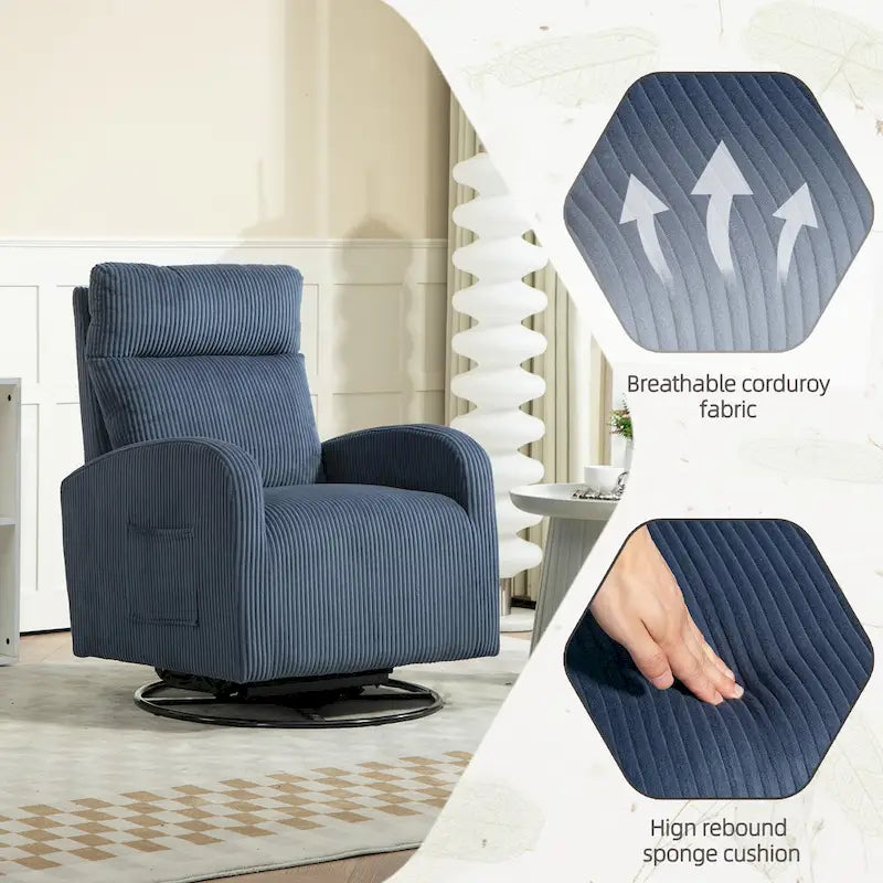 Fauteuil à bascule pivotant et inclinable rembourré
