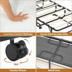 Lit pliant portable avec matelas en mousse à mémoire de forme et roulettes