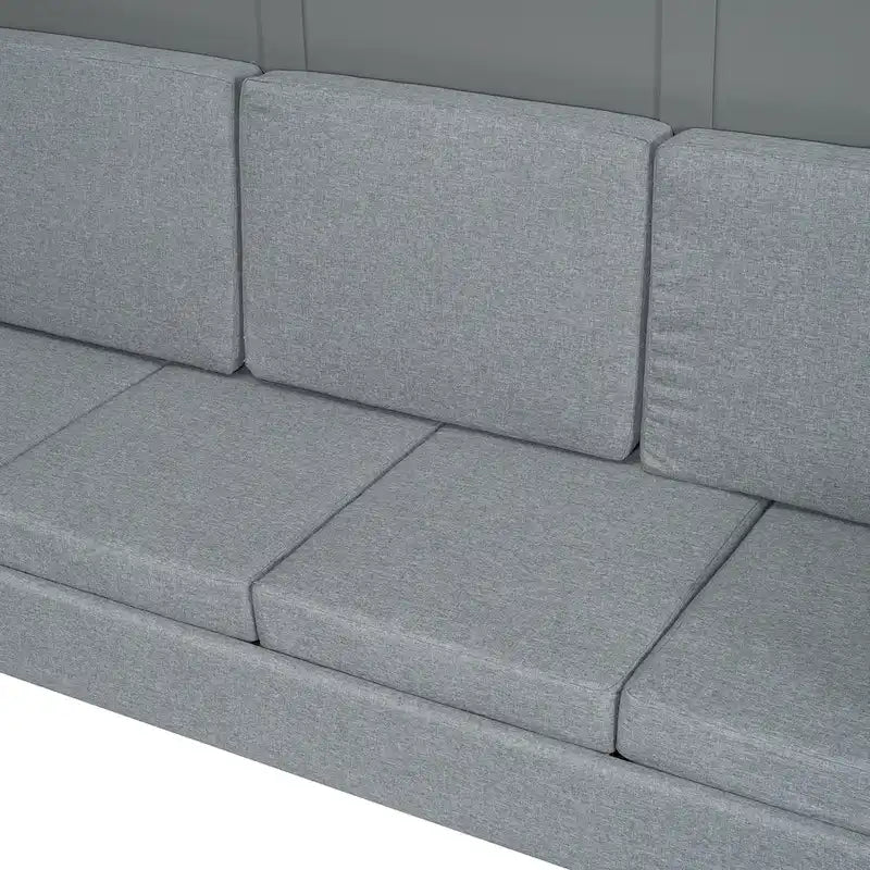 Lit escamotable Queen Size avec canapé - Design convertible 2-en-1 compact avec rangement intégré et mécanisme à double piston