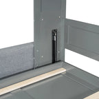 Lit escamotable Queen Size avec canapé - Design convertible 2-en-1 compact avec rangement intégré et mécanisme à double piston