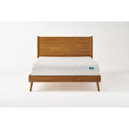 Lit plateforme en bois d'acacia King Size avec pieds évasés
