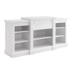 Meuble TV blanc avec armoire et étagères réglables pour téléviseurs jusqu'à 65 pouces