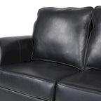 Canapé 3 places en similicuir 80" avec clous décoratifs et pieds en bois