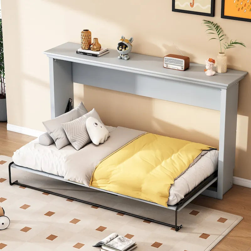 Lit escamotable simple avec armoire pour petits espaces