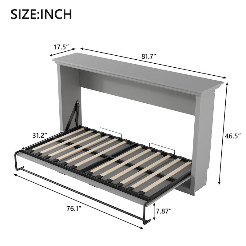 Lit escamotable simple avec armoire pour petits espaces