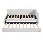 Lit de repos double en lin avec lit gigogne et rangement