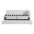 Lit de repos double en lin avec lit gigogne et rangement