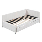 Lit de repos double en lin avec lit gigogne et rangement