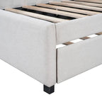 Lit de repos double en lin avec lit gigogne et rangement
