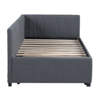 Lit de repos double en lin avec lit gigogne et rangement