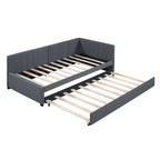 Lit de repos double en lin avec lit gigogne et rangement