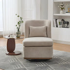 Fauteuil d'appoint pivotant rond en tissu chenille