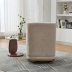 Fauteuil d'appoint pivotant rond en tissu chenille