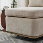 Fauteuil d'appoint pivotant rond en tissu chenille
