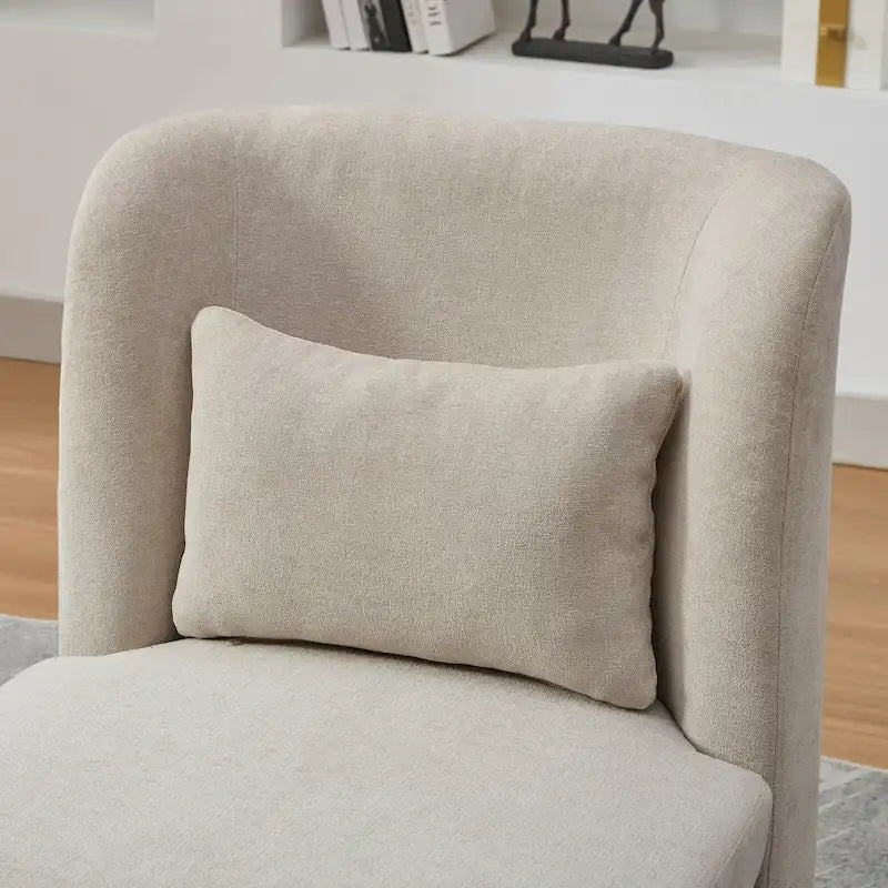 Fauteuil d'appoint pivotant rond en tissu chenille