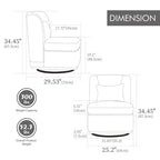 Fauteuil d'appoint pivotant rond en tissu chenille