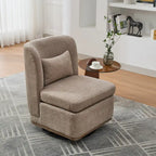 Fauteuil d'appoint pivotant rond en tissu chenille