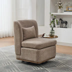 Fauteuil d'appoint pivotant rond en tissu chenille
