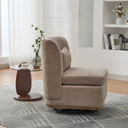 Fauteuil d'appoint pivotant rond en tissu chenille
