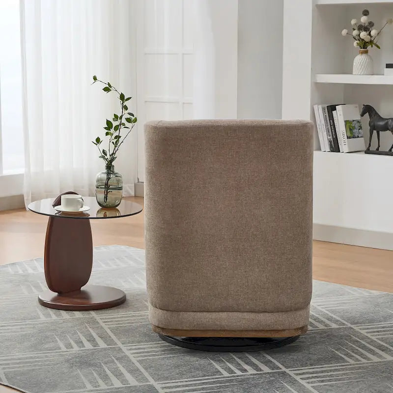 Fauteuil d'appoint pivotant rond en tissu chenille