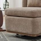 Fauteuil d'appoint pivotant rond en tissu chenille
