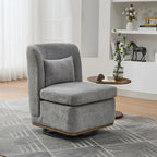 Fauteuil d'appoint pivotant rond en tissu chenille