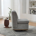 Fauteuil d'appoint pivotant rond en tissu chenille