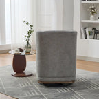 Fauteuil d'appoint pivotant rond en tissu chenille
