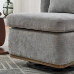 Fauteuil d'appoint pivotant rond en tissu chenille