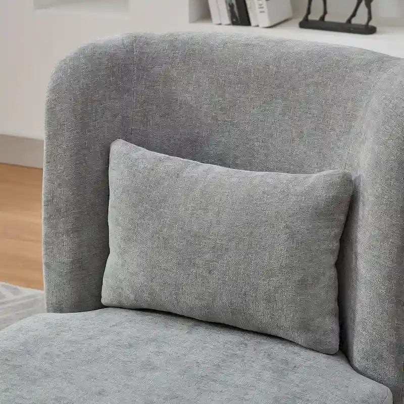 Fauteuil d'appoint pivotant rond en tissu chenille