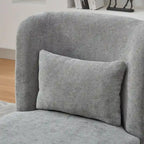 Fauteuil d'appoint pivotant rond en tissu chenille