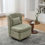 Fauteuil d'appoint pivotant rond en tissu chenille