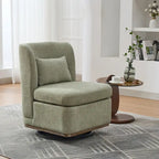 Fauteuil d'appoint pivotant rond en tissu chenille