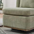 Fauteuil d'appoint pivotant rond en tissu chenille