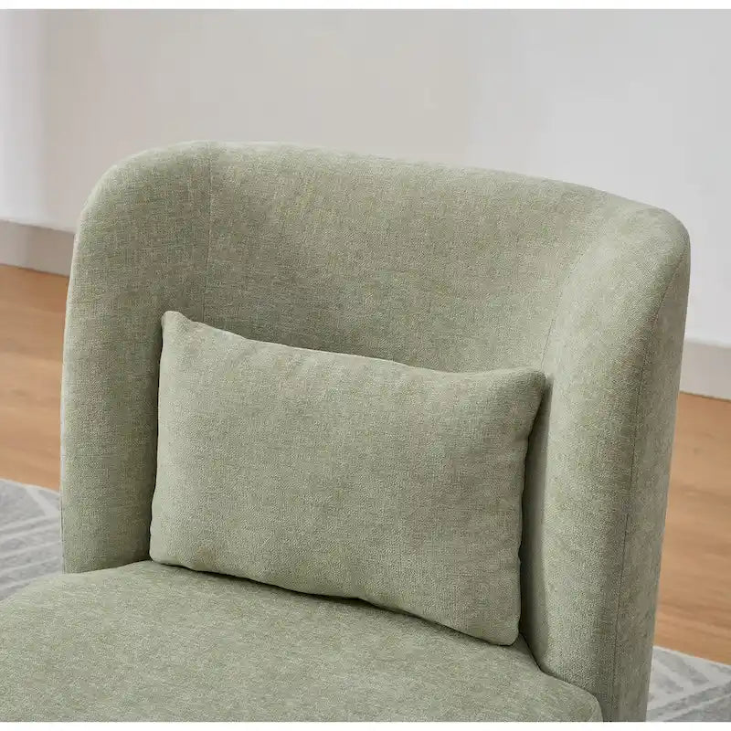 Fauteuil d'appoint pivotant rond en tissu chenille