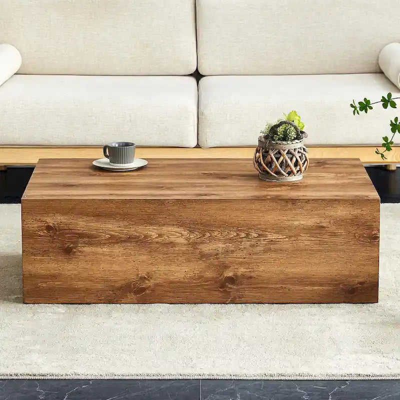 Table basse en MDF avec surface aspect marbre