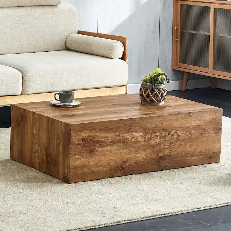 Table basse en MDF avec surface aspect marbre