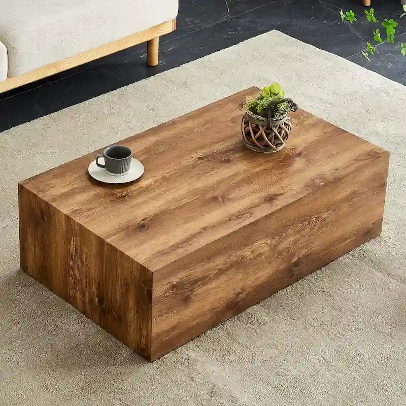 Table basse en MDF avec surface aspect marbre