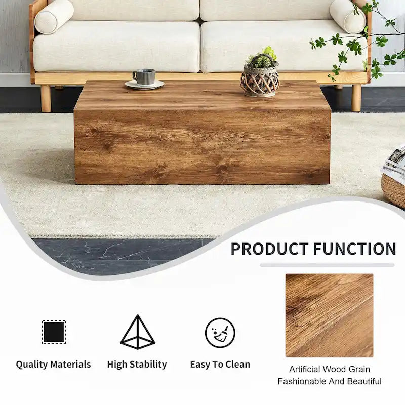 Table basse en MDF avec surface aspect marbre