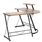Bureau d'angle avec étagère surélevée