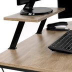 Bureau d'angle avec étagère surélevée