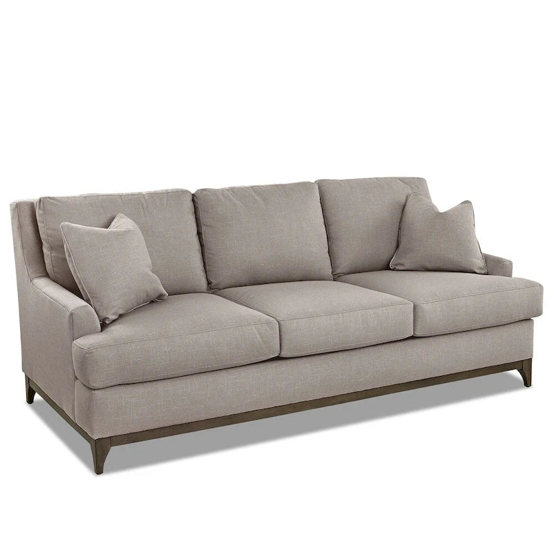 Canapé Mid-Century Modern avec base en bois