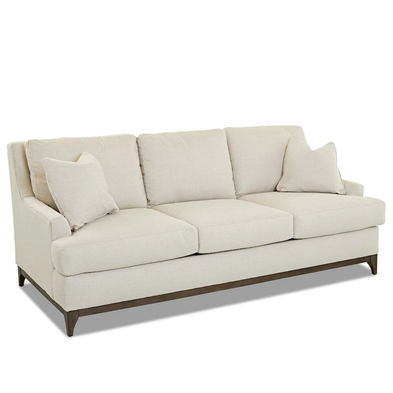 Canapé Mid-Century Modern avec base en bois