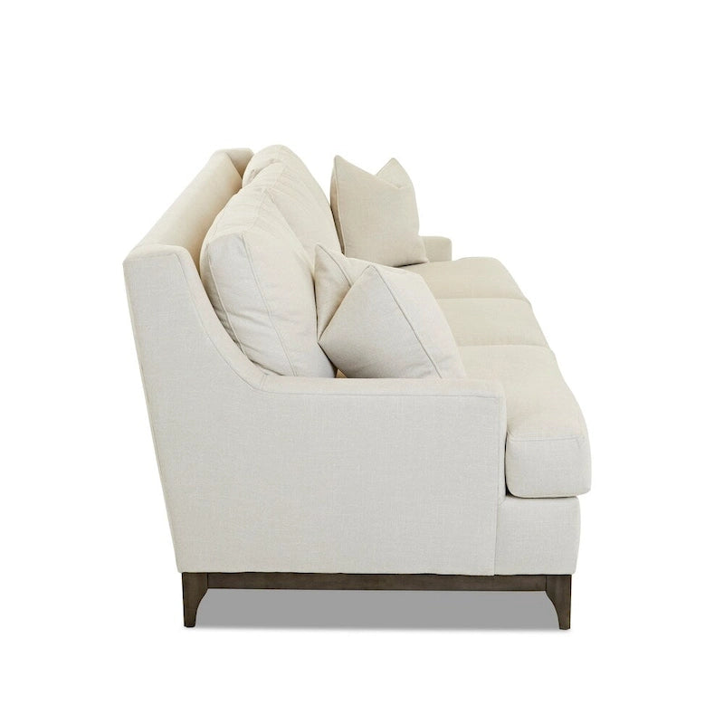 Canapé Mid-Century Modern avec base en bois