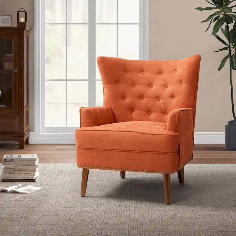 Fauteuil d'appoint transitionnel avec garniture cloutée