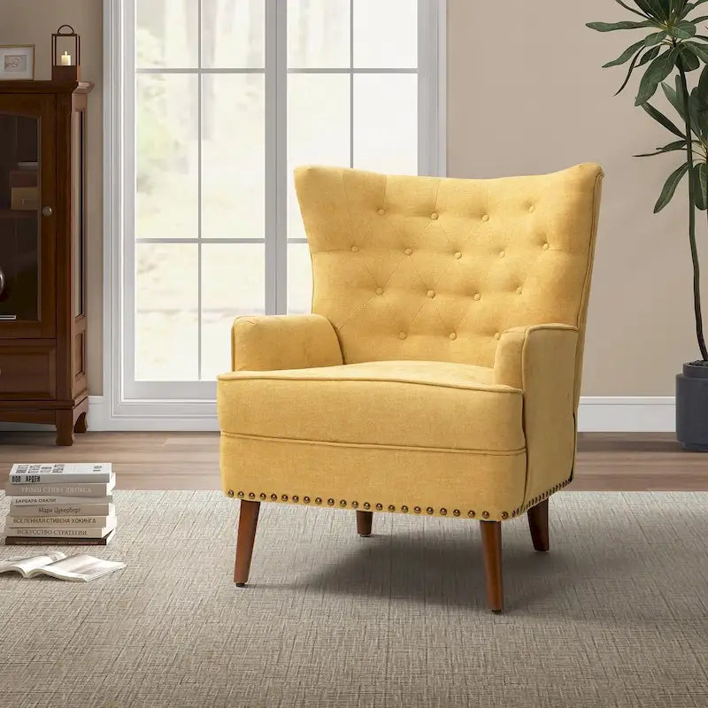 Fauteuil d'appoint transitionnel avec garniture cloutée
