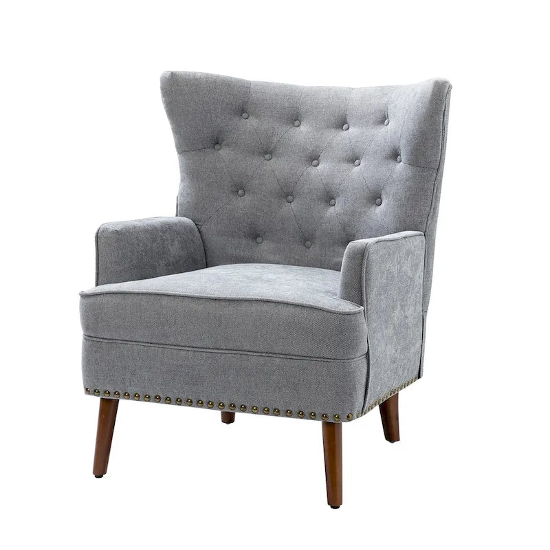 Fauteuil d'appoint transitionnel avec garniture cloutée
